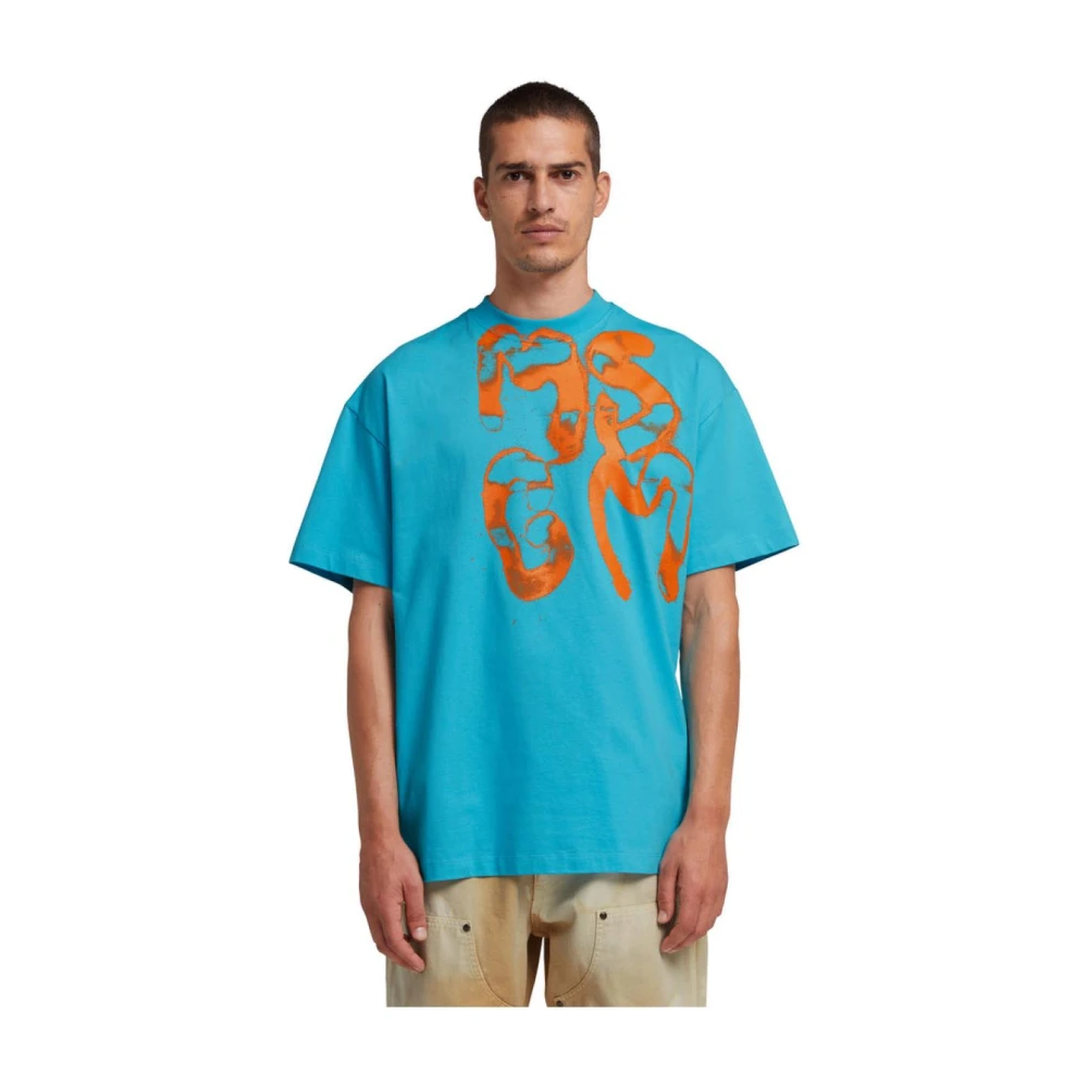 Msgm Katoenen T-shirt Blue Heren