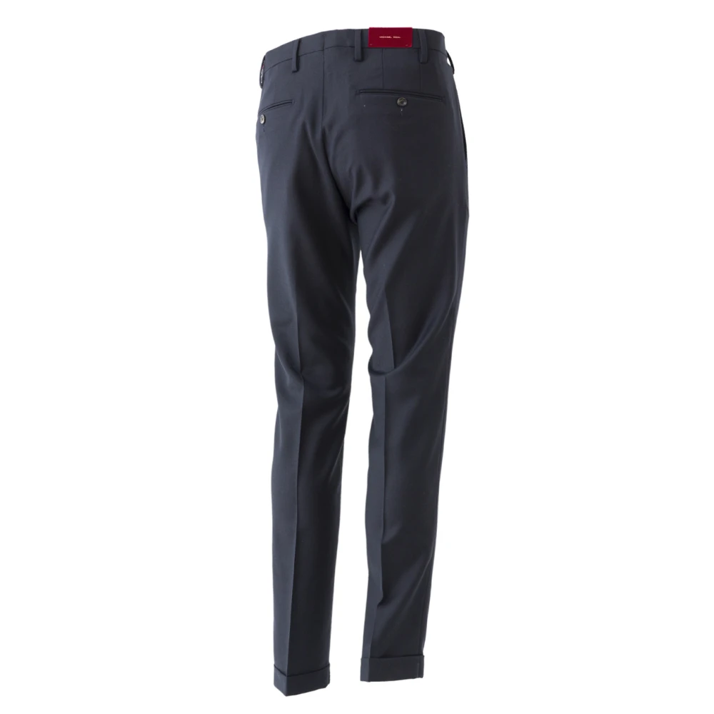 Michael Coal Wollen broek met buikcontrole Blue Heren