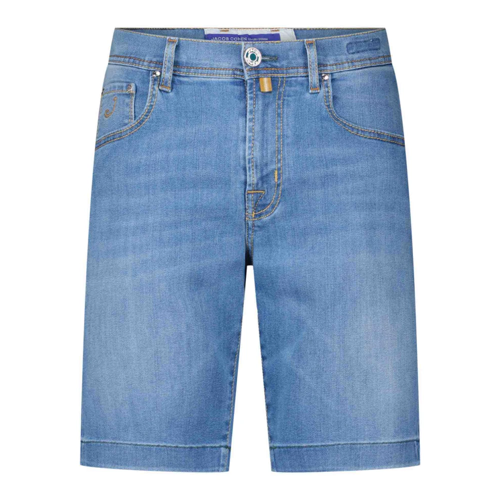 Jacob Cohën Stretch Denim Five-Pocket Shorts Blue Heren