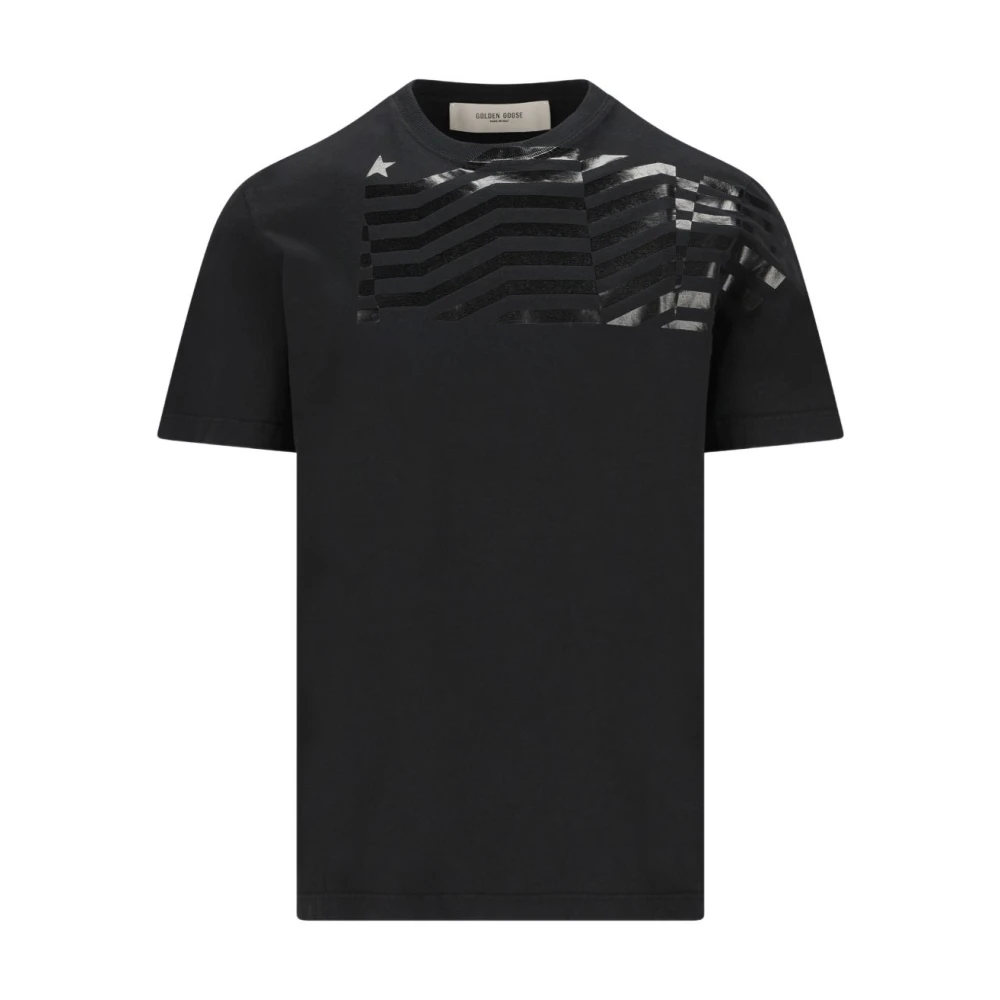 Golden Goose Tone-On-Tone Print T-Shirt - Male - T-Shirts - Black - M - Tops