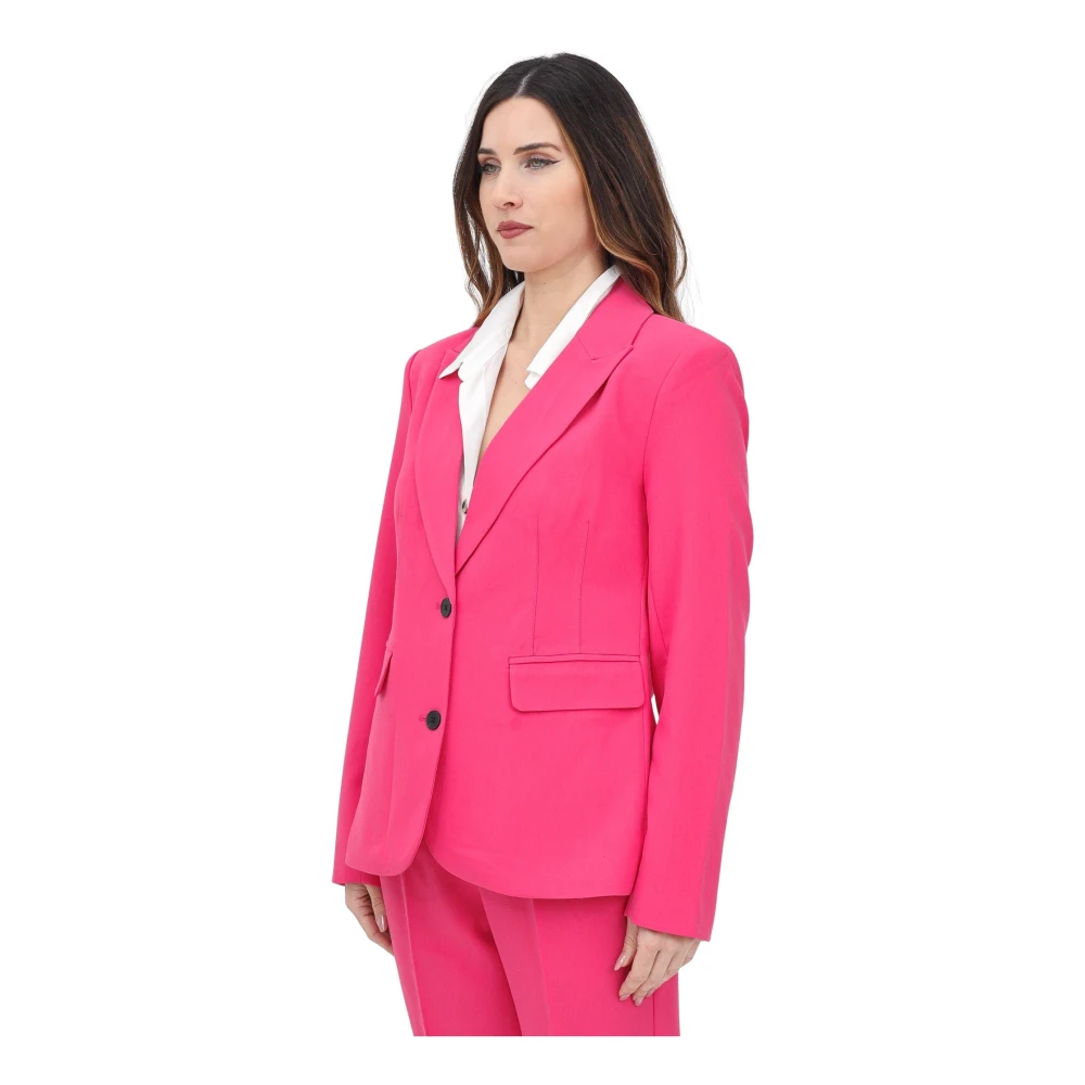 Only Fuchsia Single-Breasted Jas Pink Dames