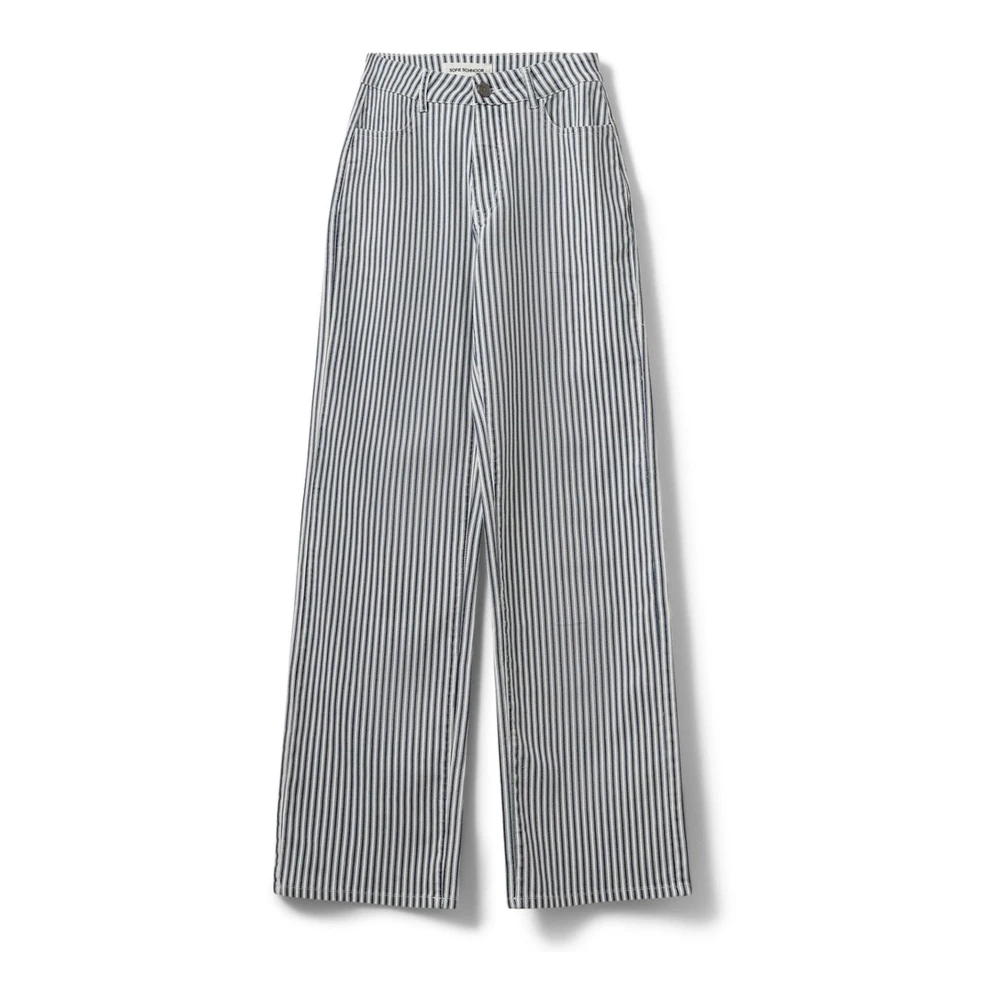 Sofie Schnoor Blue Striped Wide Leg Jeans - Female - Wide Trousers - 2XS - Trousers