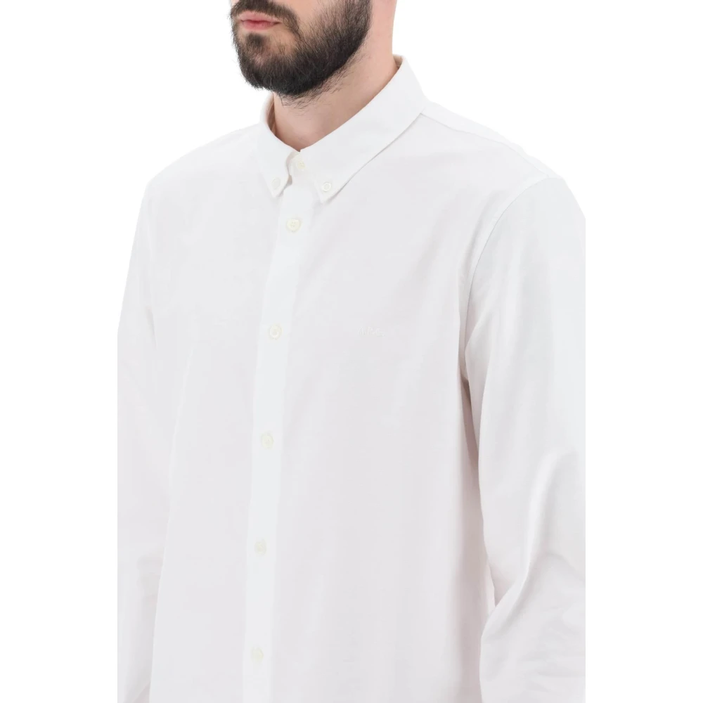 A.p.c. Overhemd met geborduurd logo White Heren