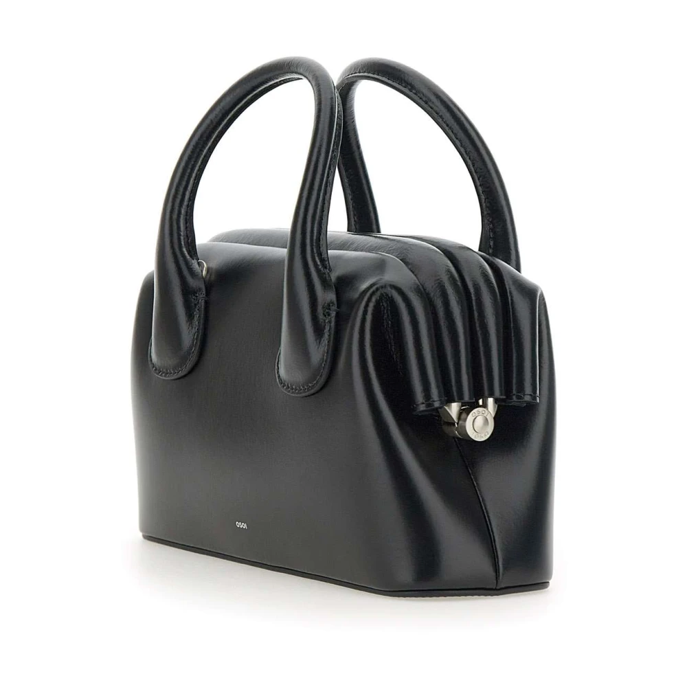 Osoi Zwarte Leren Handtas Boat Mini Black Dames