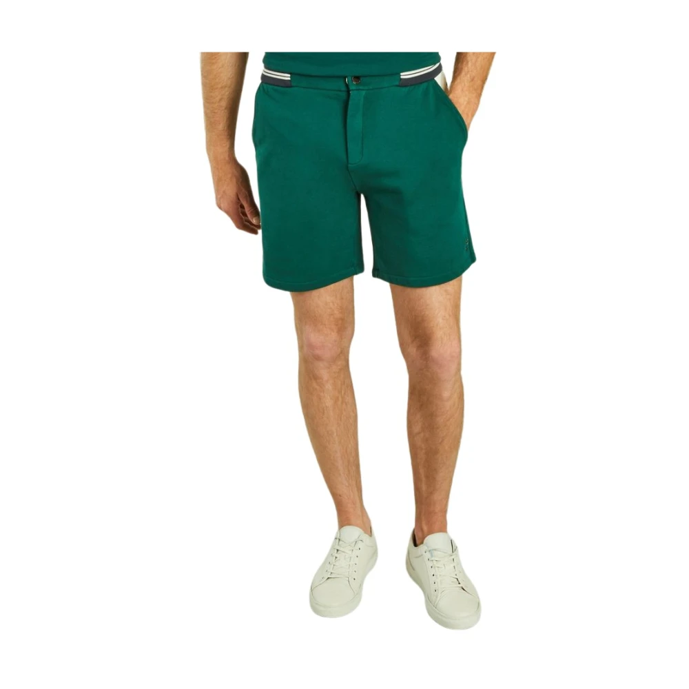 Ron Dorff Aansluitende shorts van biologisch katoen Green Heren