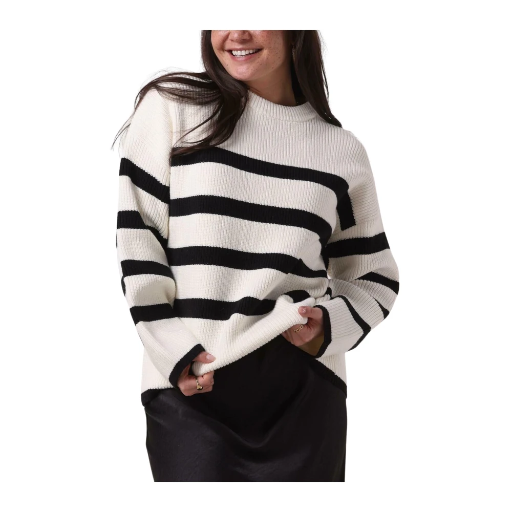 Notre-v Zwarte Trui Nv-Dune Stijl White Dames