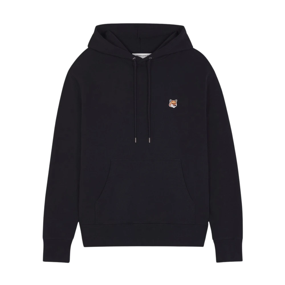 Maison Kitsuné Vos Katoenen Hoodie Sweatshirt Black Heren