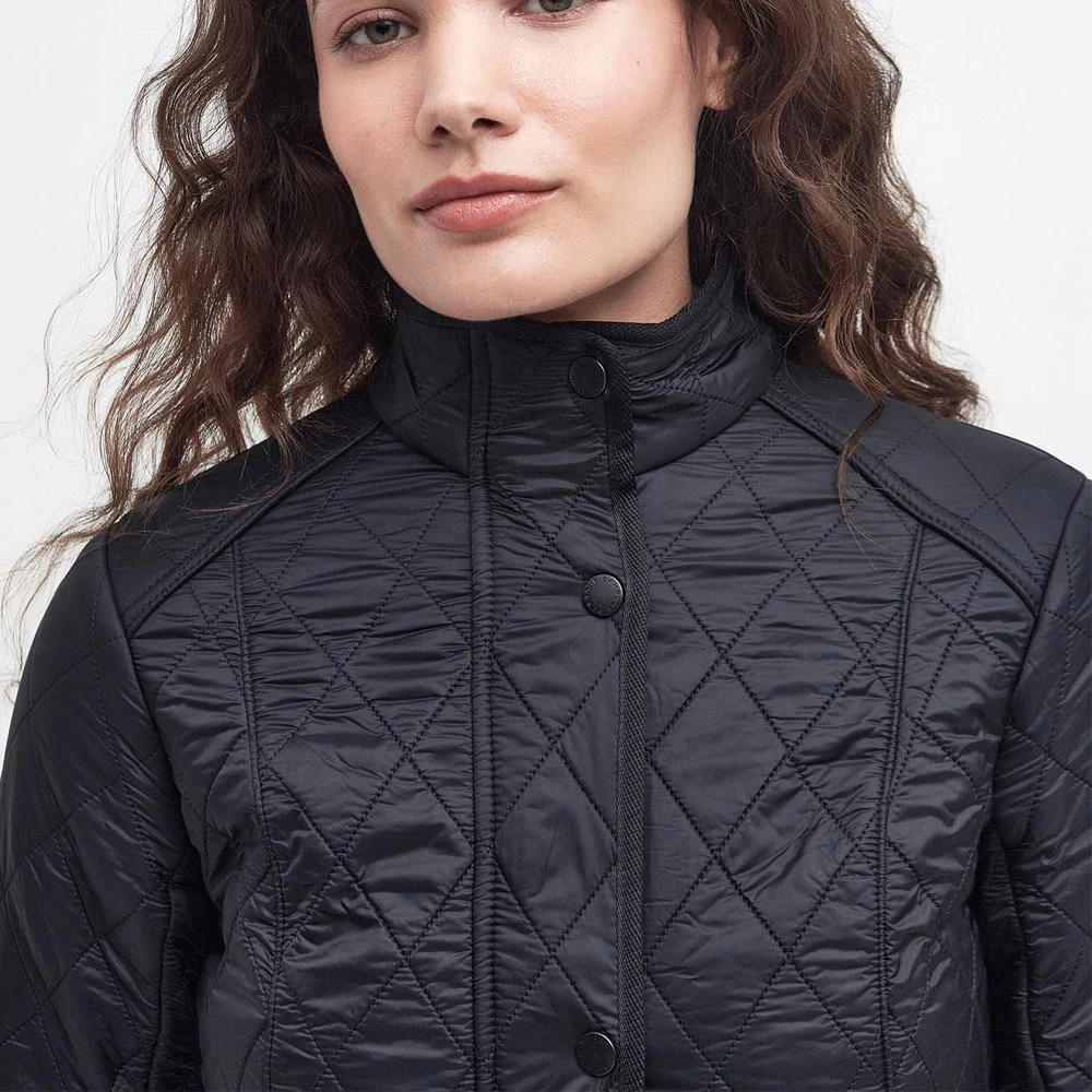 Barbour Slim Fit Polarquilt Jas Black Dames