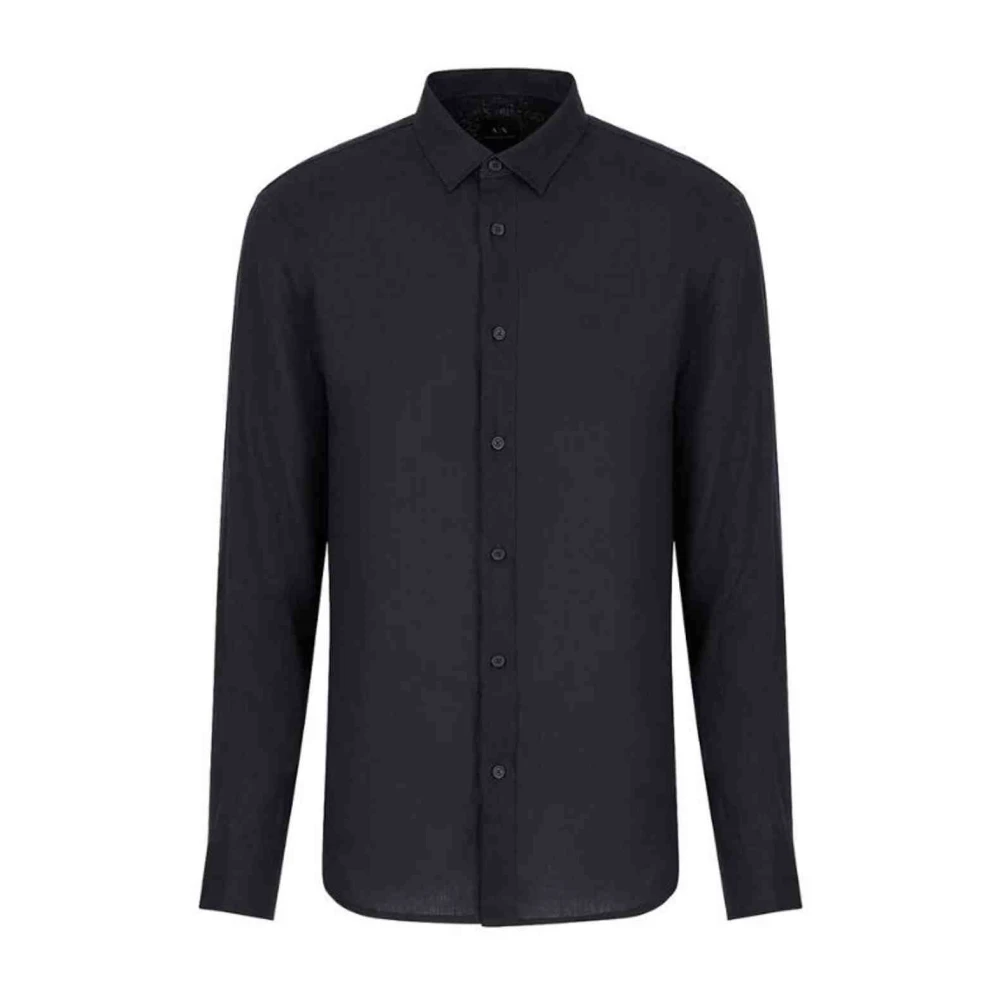 Armani Exchange Men's Blue Regular Fit Cotton Shirt - Casual Shirts - Xs - Shirts