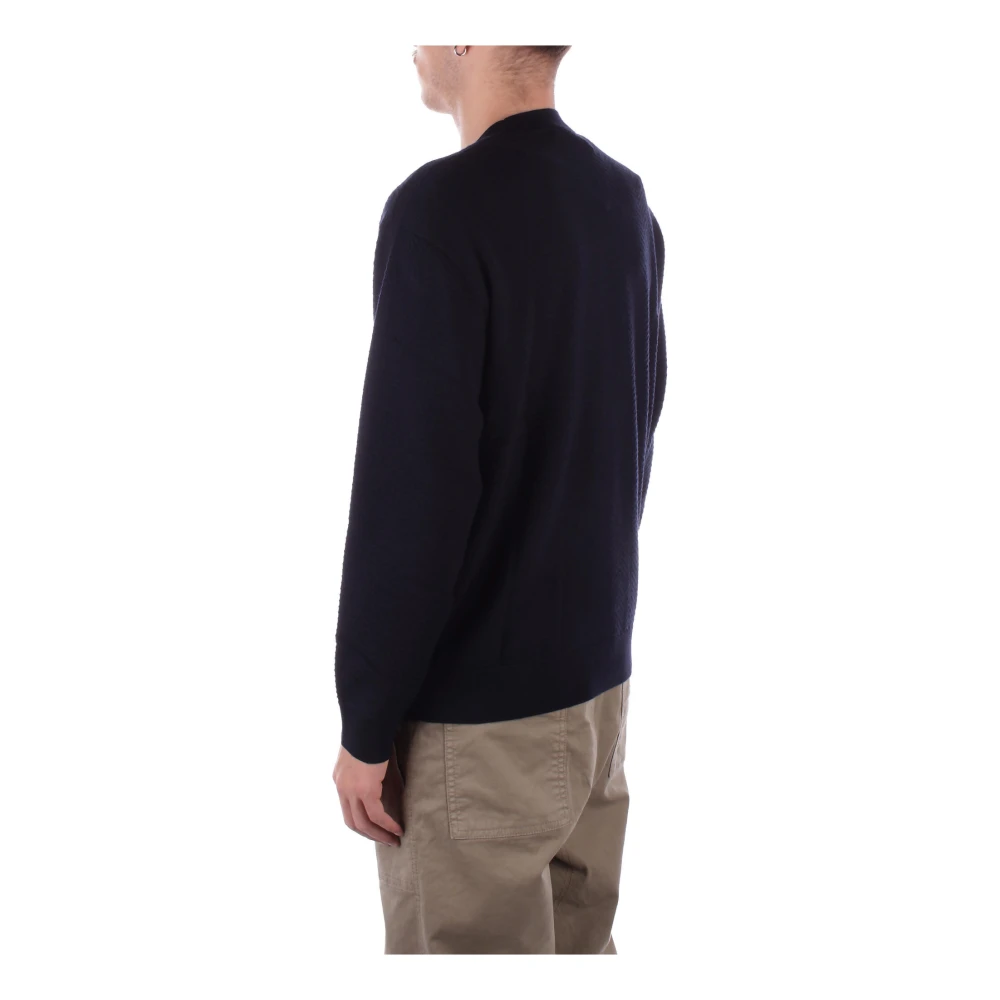 Emporio Armani Blauwe Logo Front Sweater Blue Heren