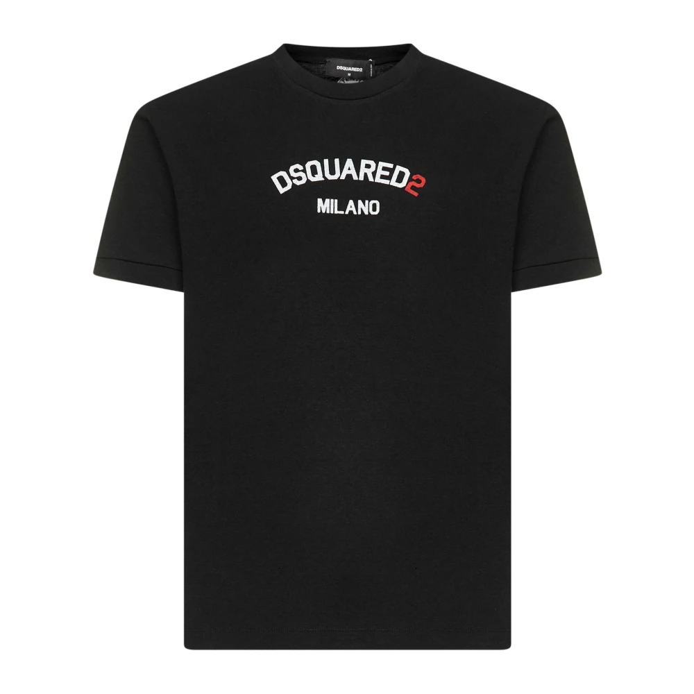 Dsquared2 Zwart Katoenen Logo T-shirt Black Heren