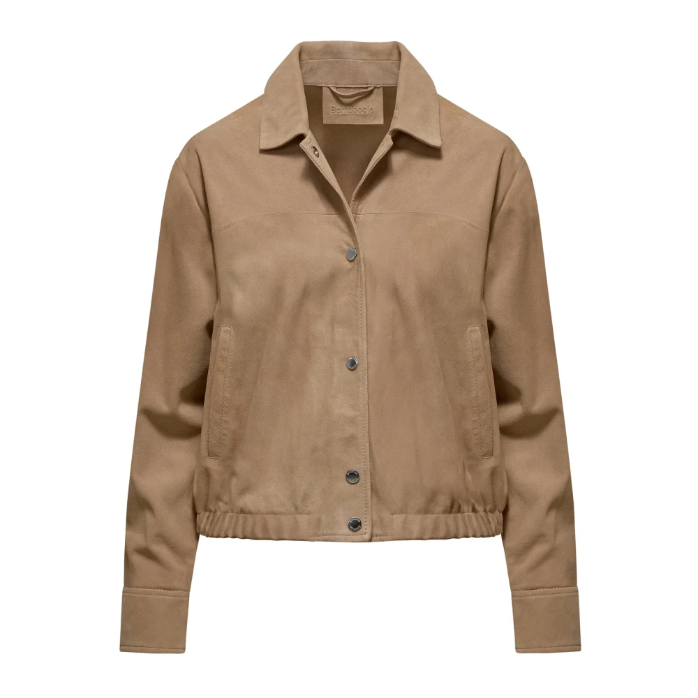 Bomboogie Women's Beige Light Jackets, M, Suede Windbreaker