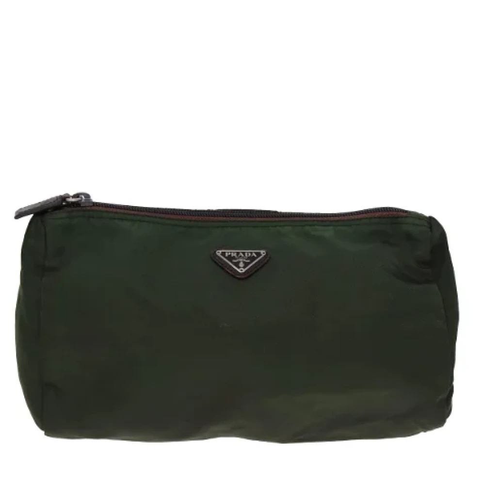 Prada Vintage Pre-owned Fabric clutches Green Dames
