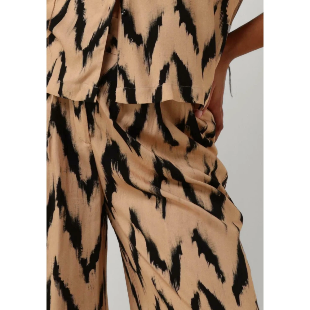 Aaiko Beige Wijde Ikat Broek Beige Dames