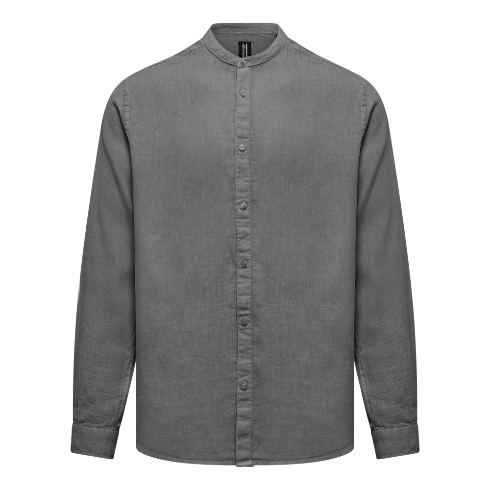 Bomboogie Uomo Grigio - Camicia Regular Fit In Lino Fiammato - Shirts - L