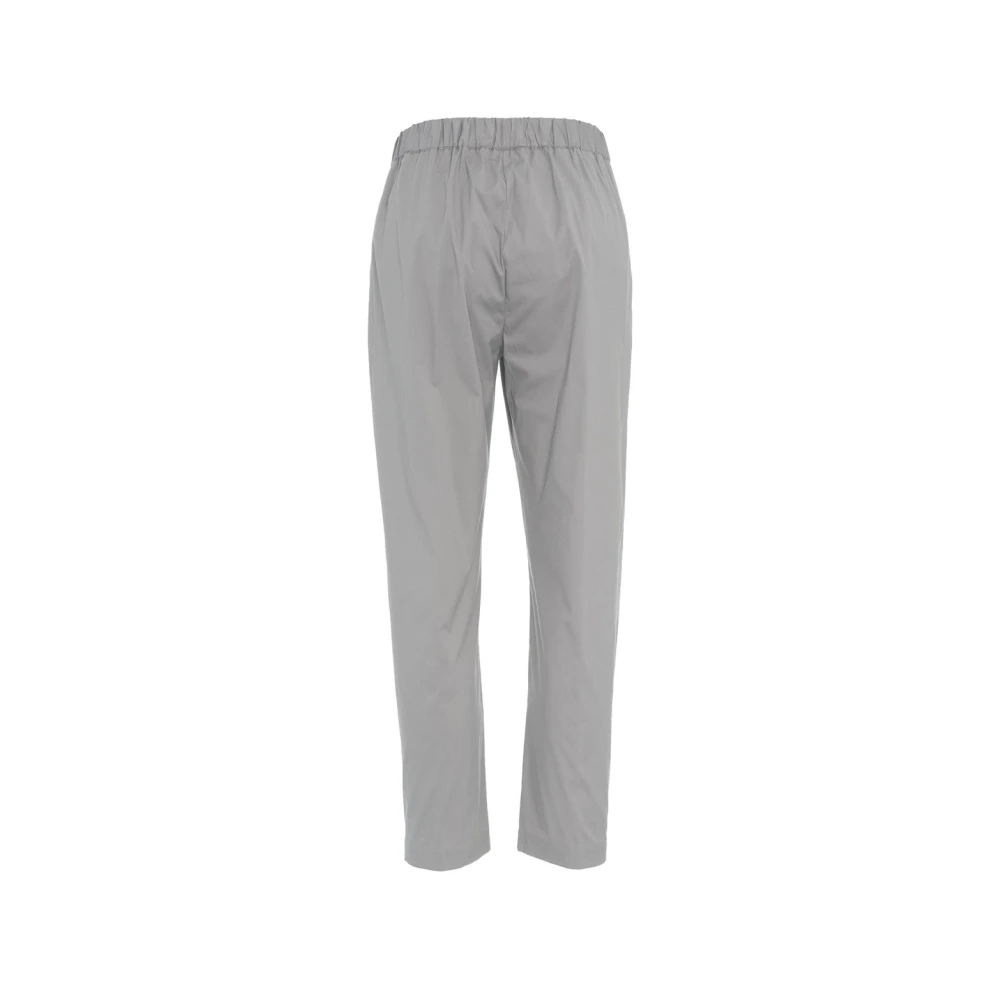 Semicouture Grijze Casual Broek Elastische Taille Taps Toelopend Gray Dames