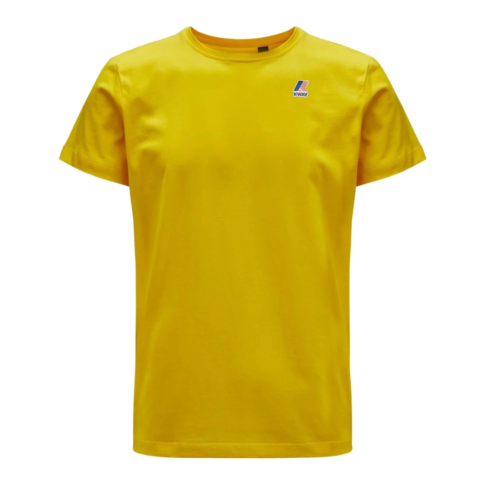 K-way Jersey Katoenen T-shirt met Bedrukt Logo Yellow Heren