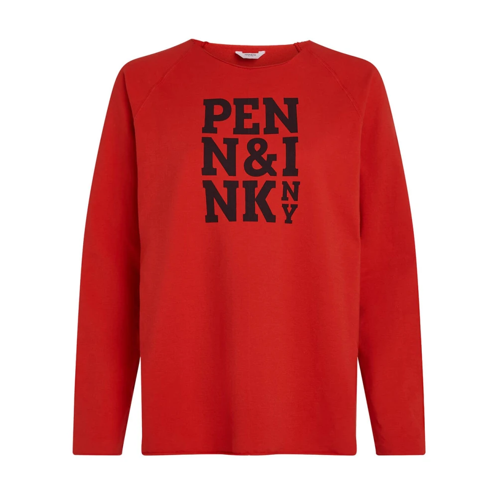 Penn&Ink N.Y Korte Mouw Sweater Print Red Dames