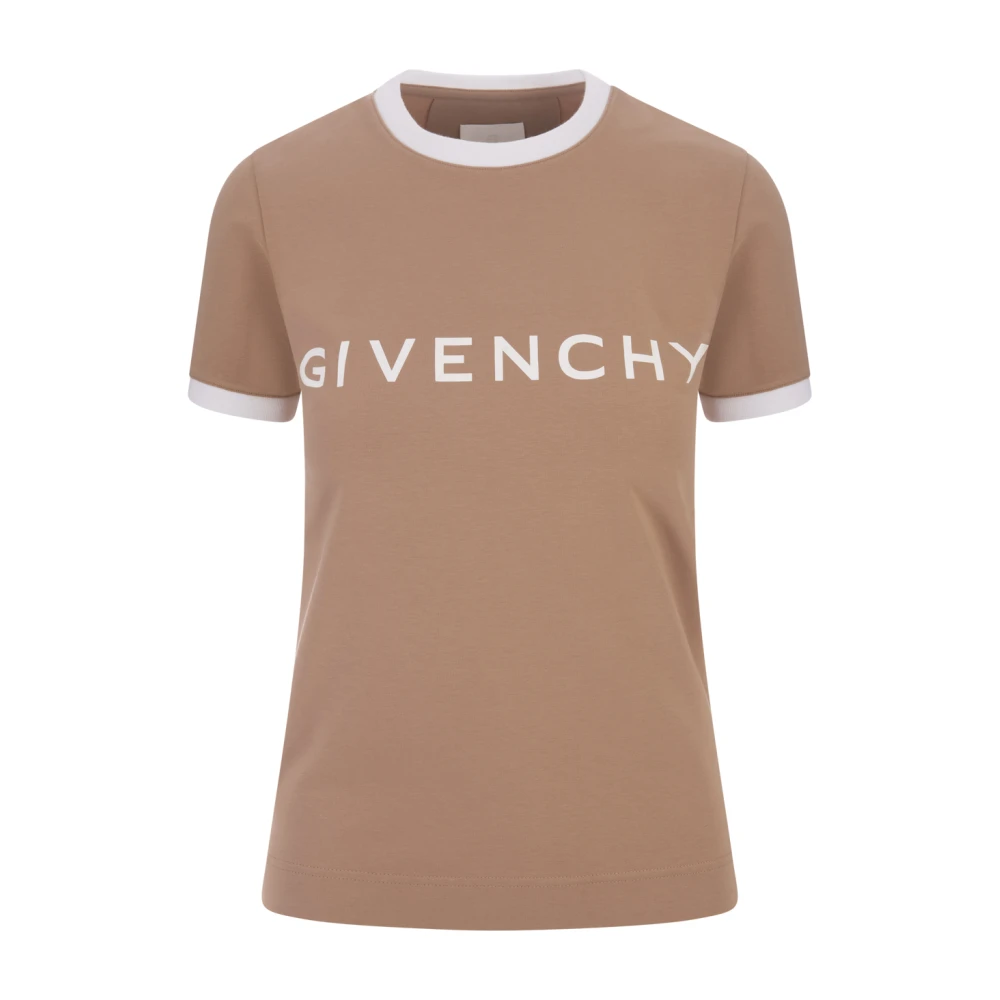 Givenchy Bruine Archetype T-shirt met Handtekeningprint Brown Dames