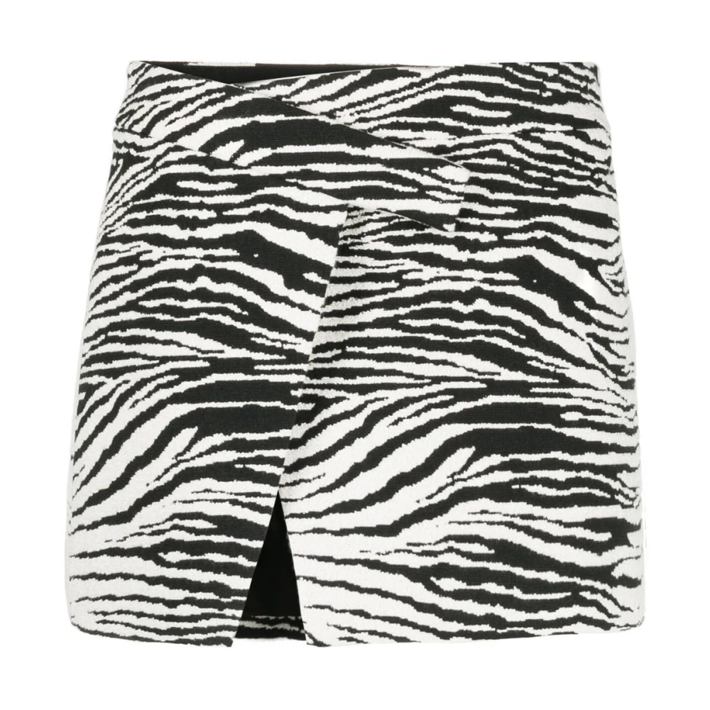 The Attico Clow Zebra-Print Mini Rok Black Dames