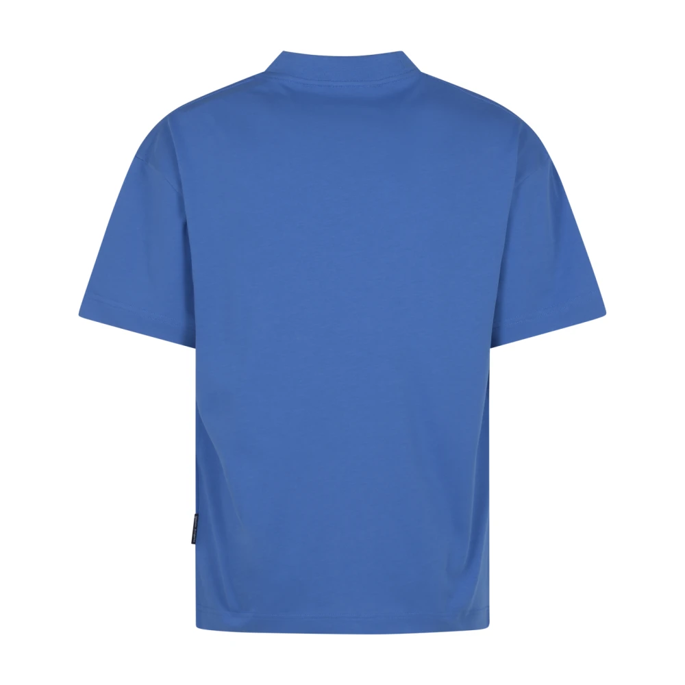 Palm Angels Logo Tee Shirt voor Mannen Blue Heren