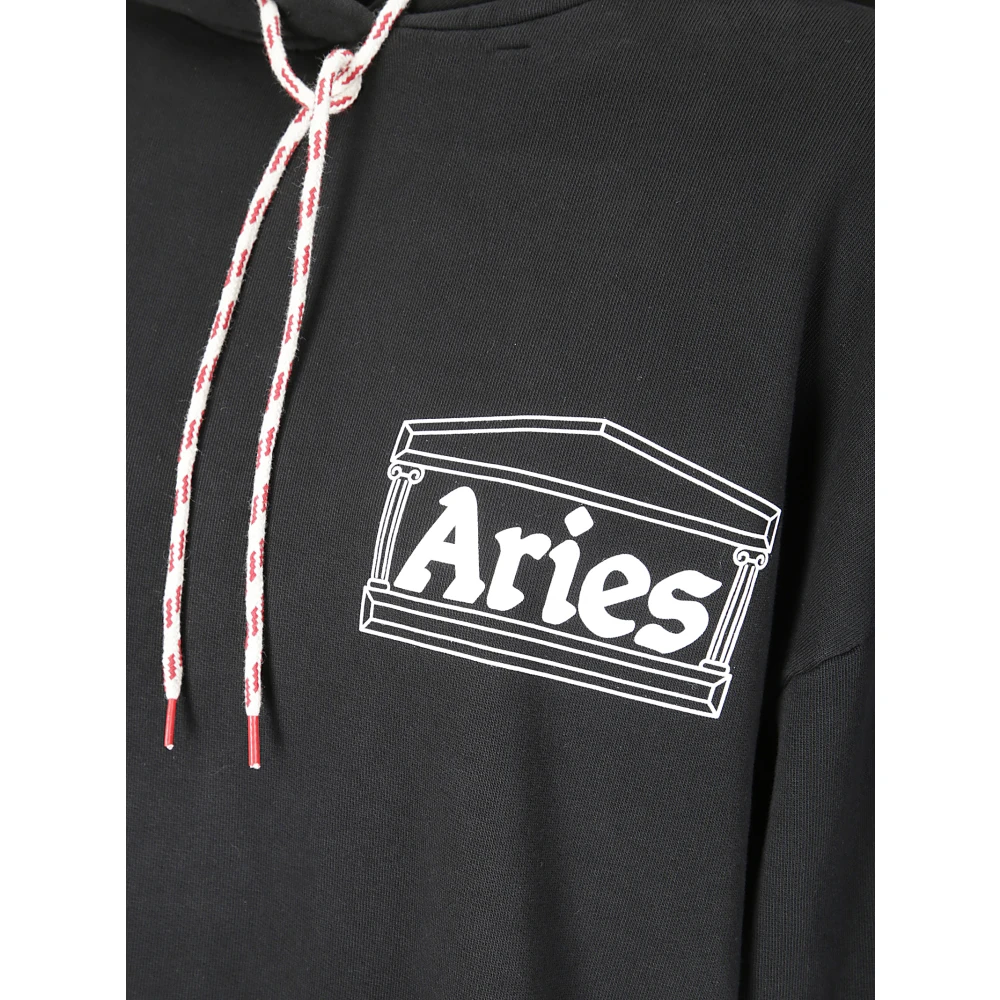 Aries Katoenen sweatshirt met capuchon en logoprint Black Heren