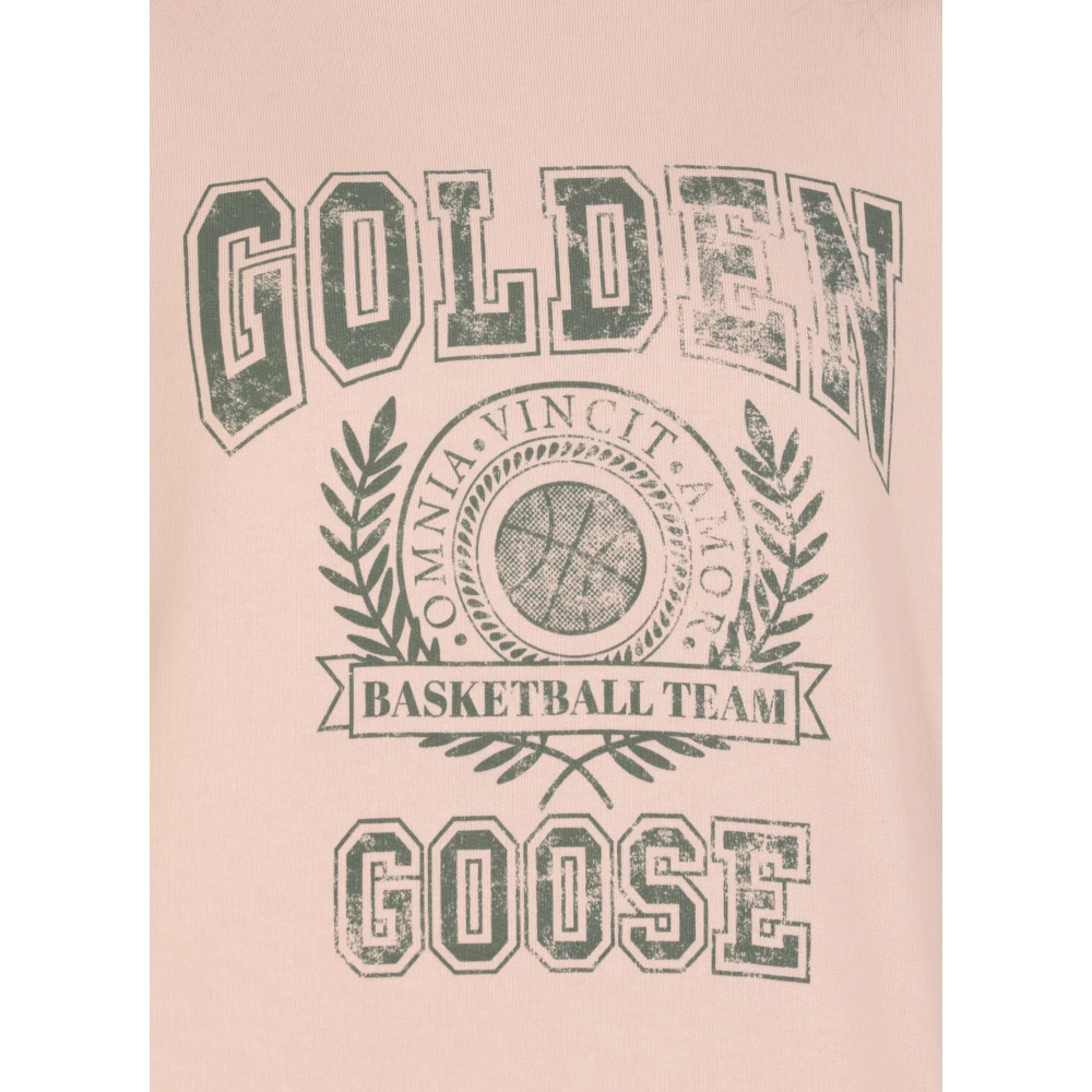 Golden Goose Cotton Crewneck Sweatshirt Pink Dames