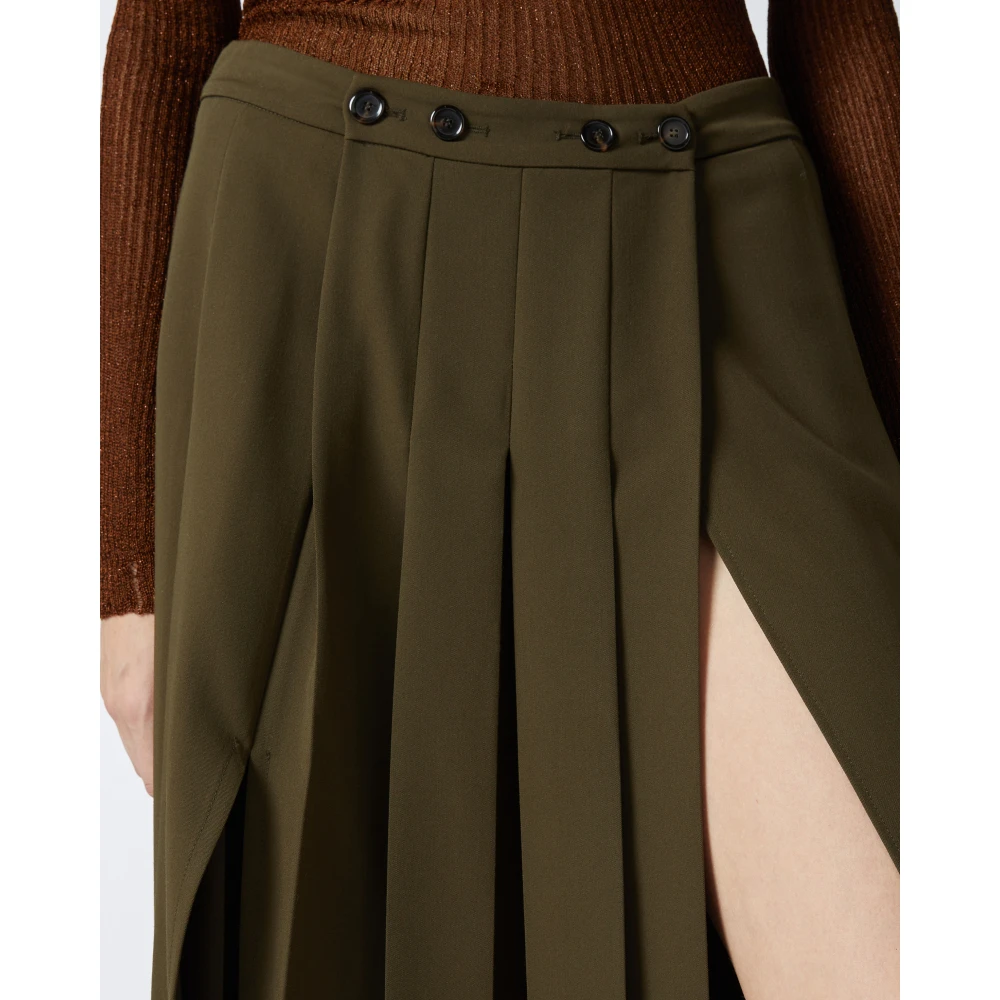 pinko Groene Geplooide Maxi Rok Green Dames