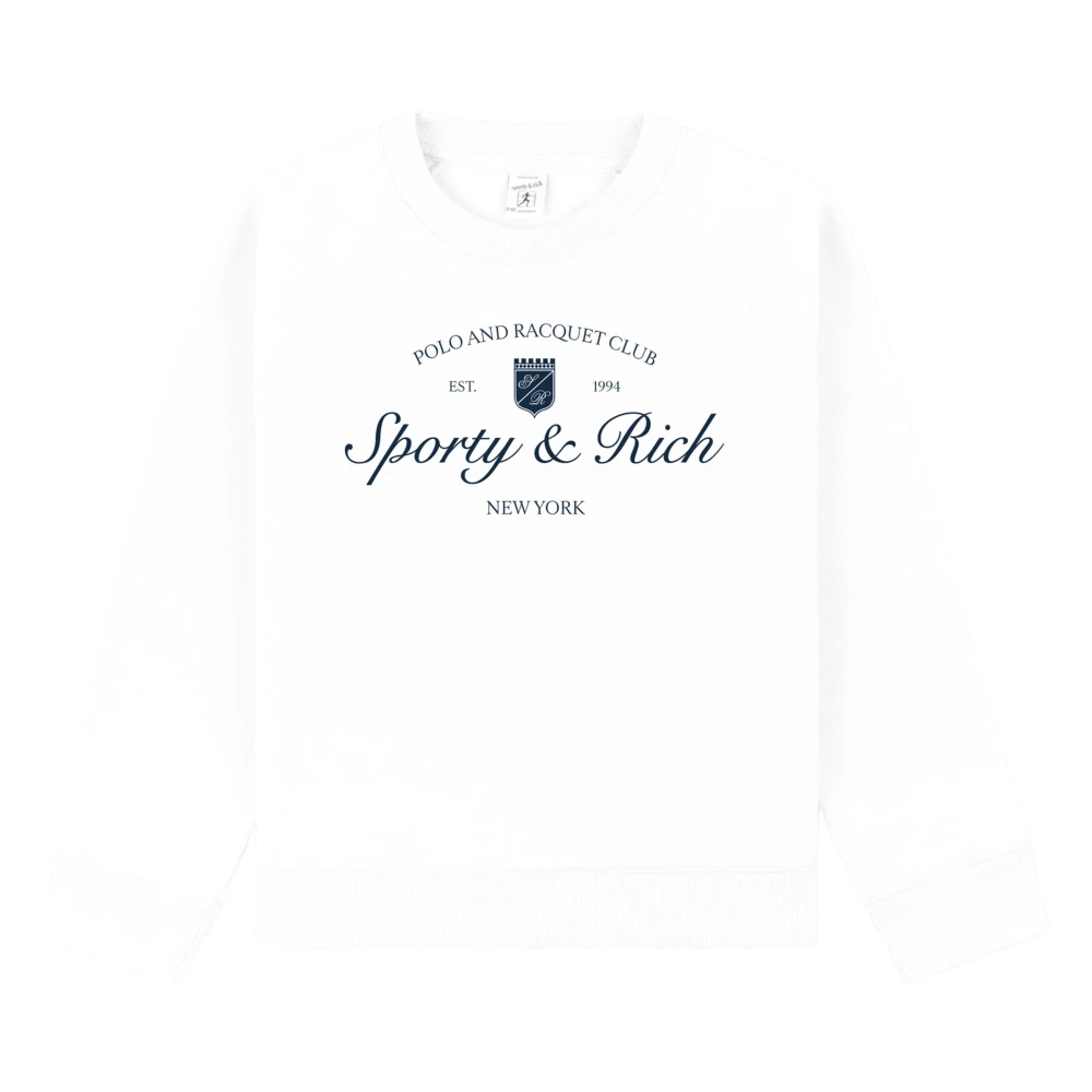 Sporty & Rich White Kids Sweatshirts, Unisex, 6 Y, Syracuse Crewneck Sweatshirt