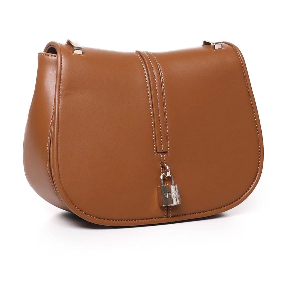 V73 Bruine Schoudertas met Klepsluiting Brown Dames