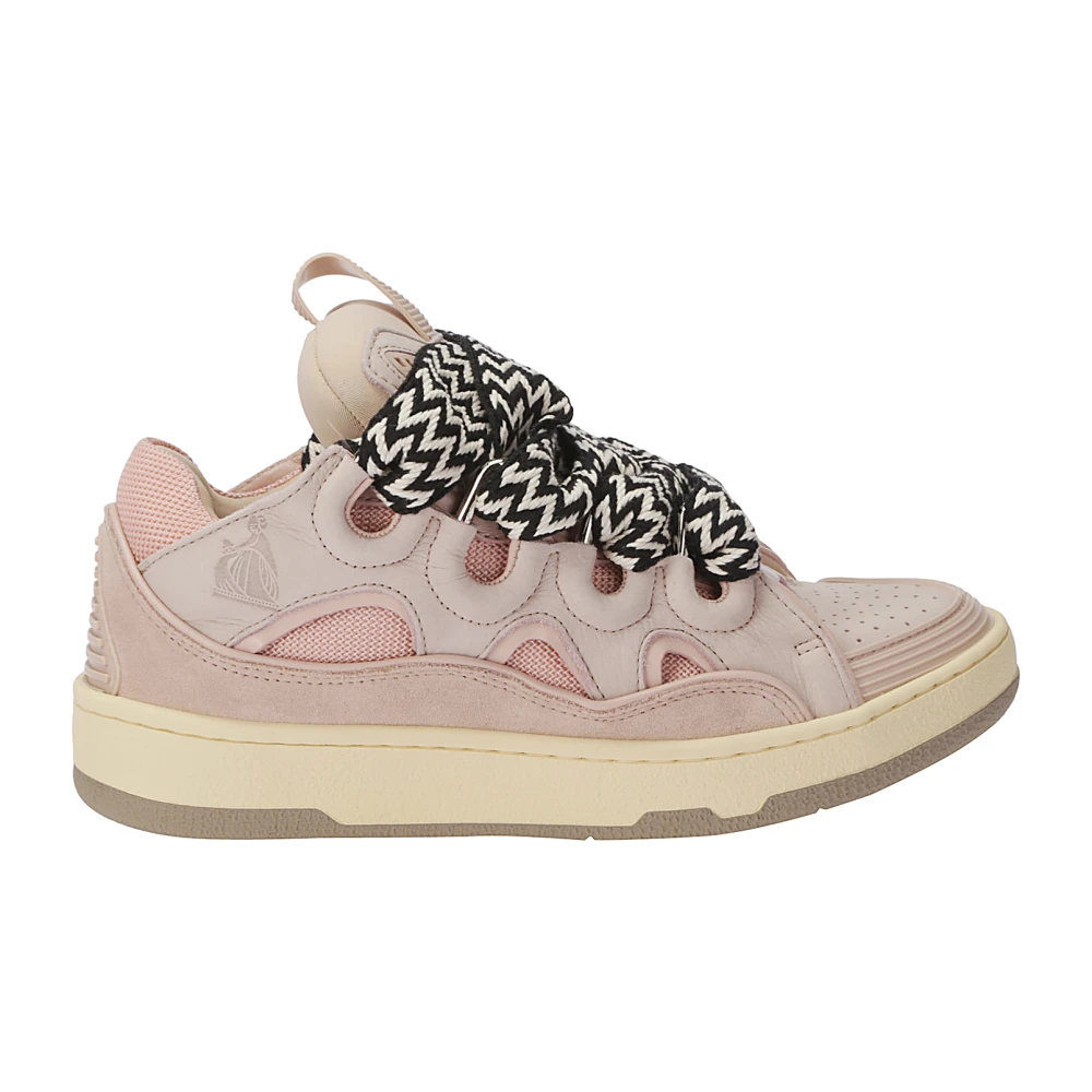 Lanvin Leren Sneakers met Maxi Tong Sluiting Dames Schoenen Roze