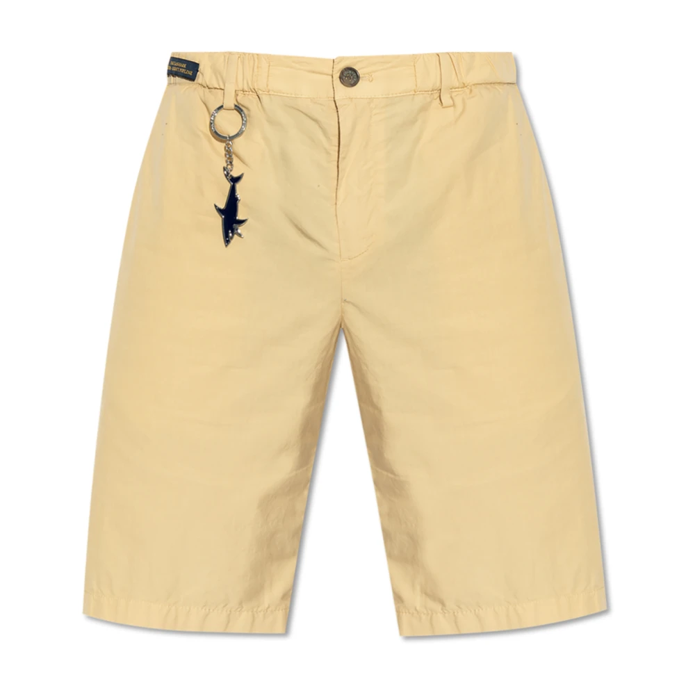 Paul & Shark Men's Beige Cargo Bermuda In Ultralight Poplin Cotton