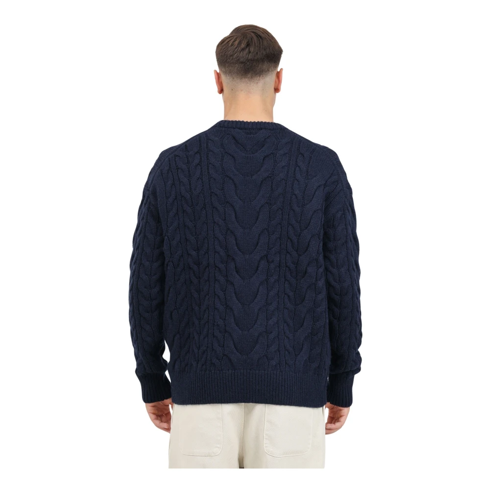 Tommy Hilfiger Color-block Ronde Hals Trui Blue Heren