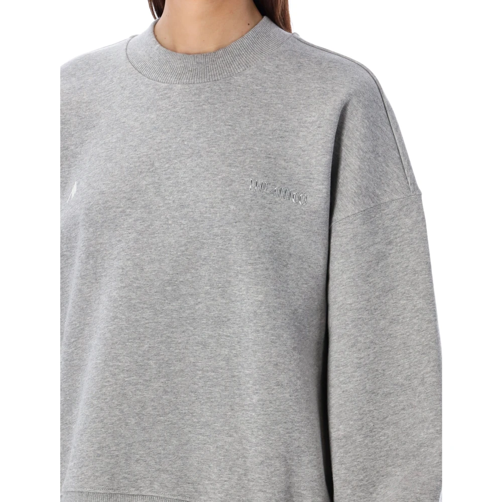 The Attico Grijze Melange Gebreide Kleding met Logo Fleece Gray Dames
