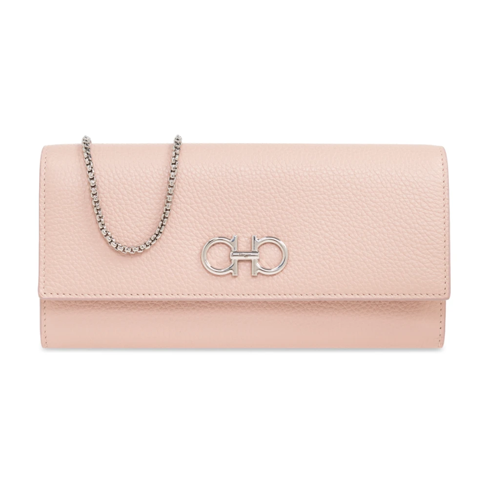 Salvatore Ferragamo Stijlvolle Chain Wallet Pink Dames