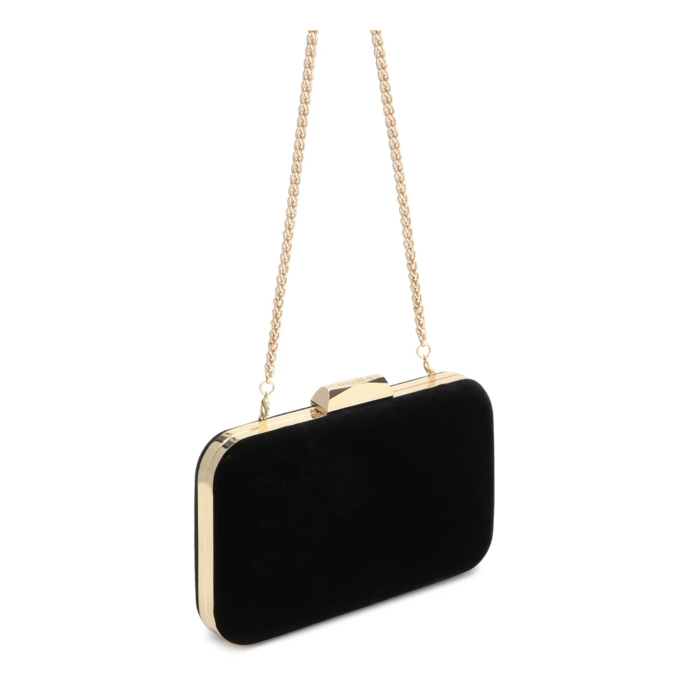 Kazar Avond clutch tas aan een gouden ketting Black Dames