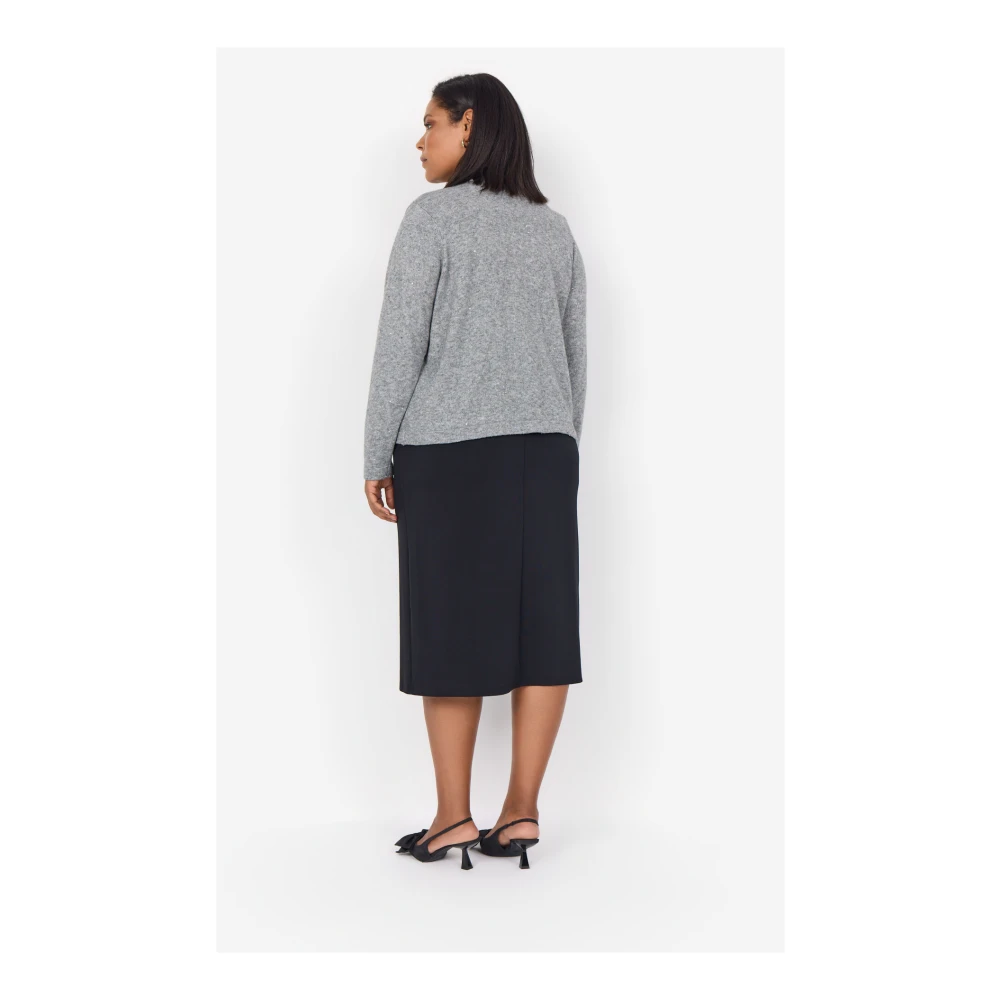 Soyaconcept Klassieke Gebreide Vest met Knoopsluiting Gray Dames