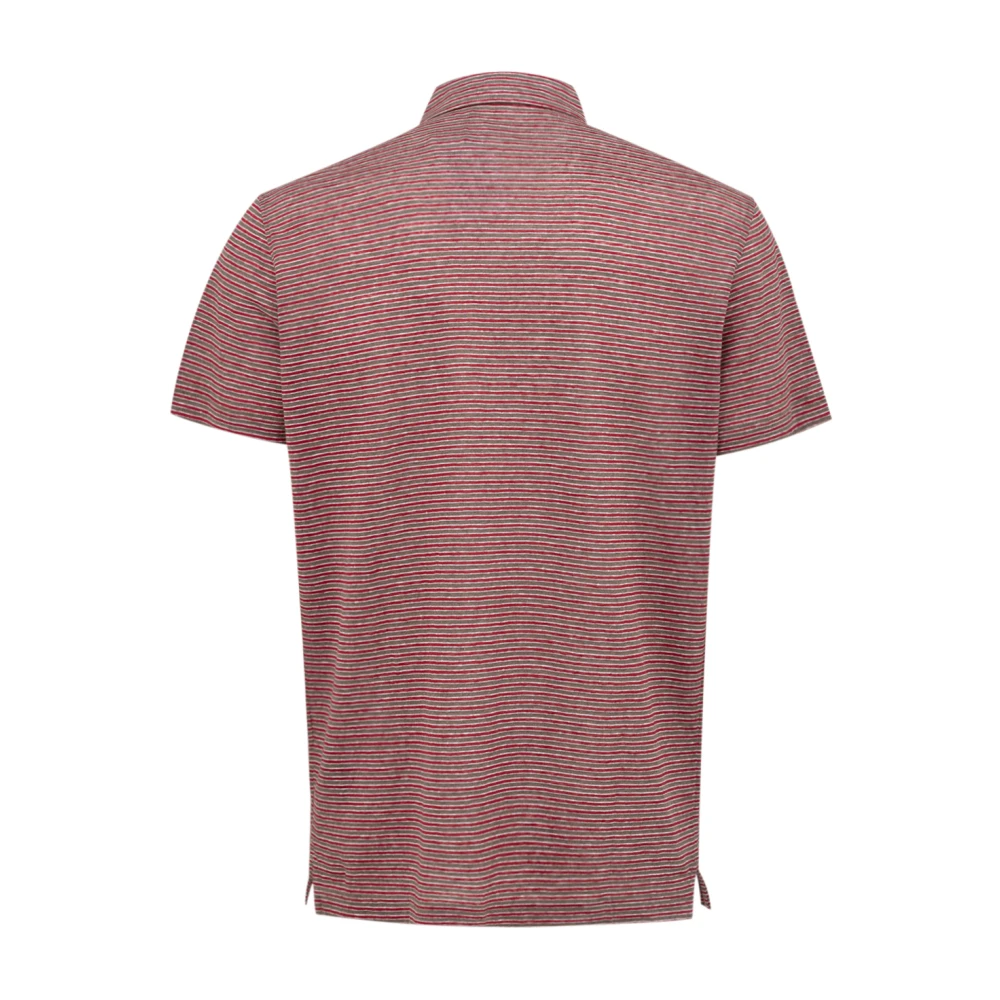 Corneliani Gestreept poloshirt met korte mouwen Red Heren