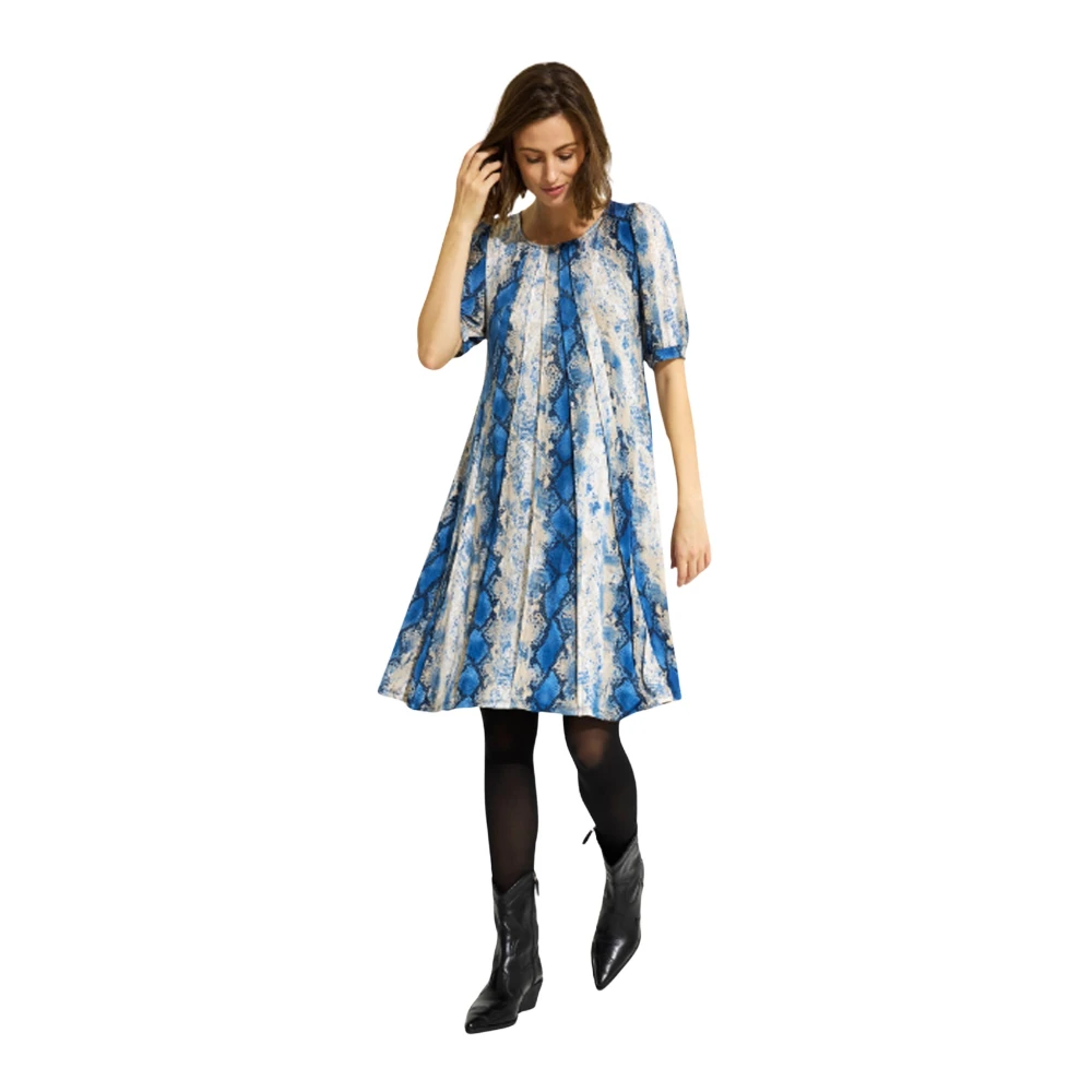 IN Front Blauwe Lucette Jurk met 1 2 Mouwen Multicolor Dames