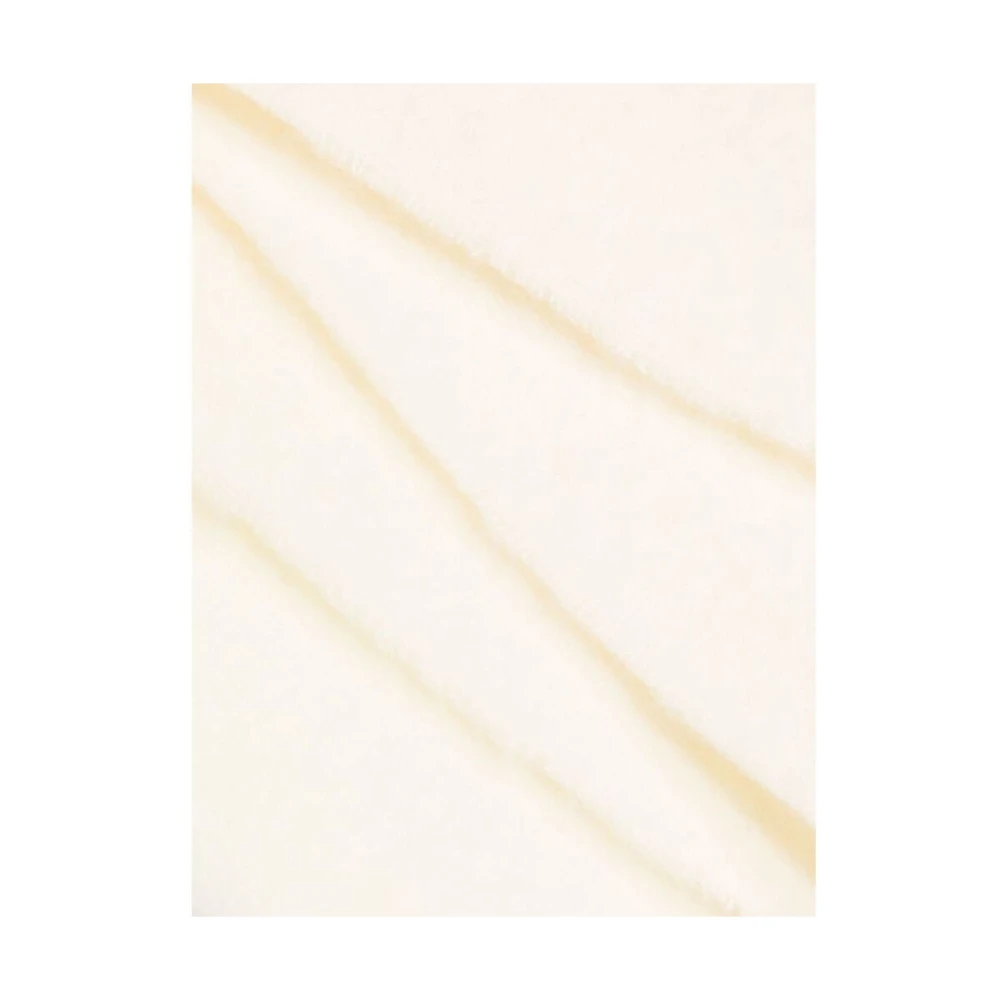 Maison Kitsuné Franje Logo Patch Alpaca Wol Sjaal White Heren