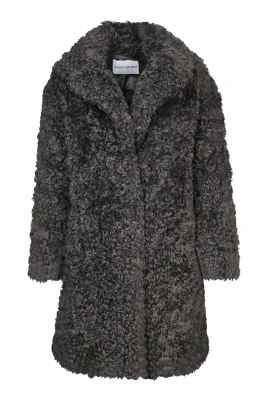 Faux Fur Coat med lockig finish