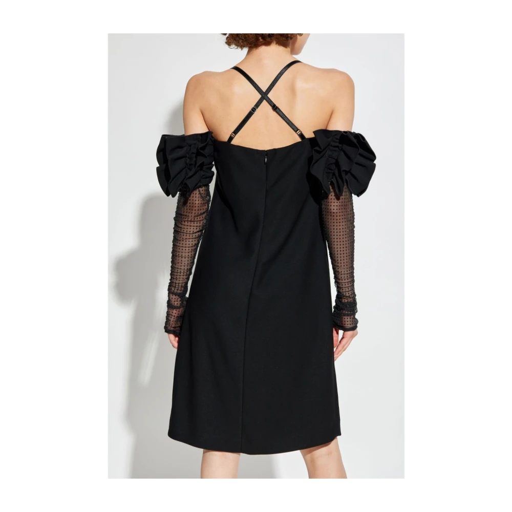 Versace Jeans Couture Zwarte Jurk Aw24 Dameskleding Black Dames