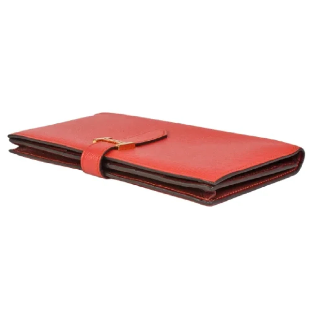 Hermès Vintage Pre-owned Leather wallets Red Dames