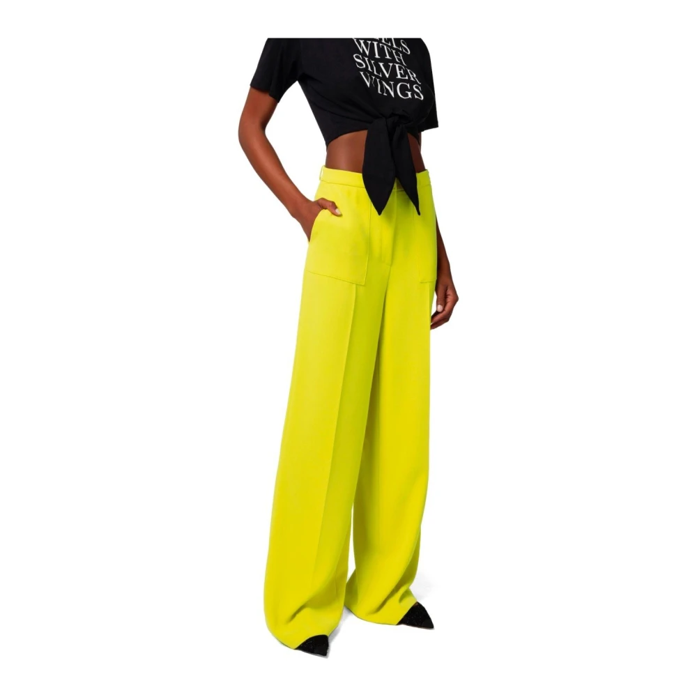 Elisabetta Franchi Ceder Wijde Pijp Broek Yellow Dames