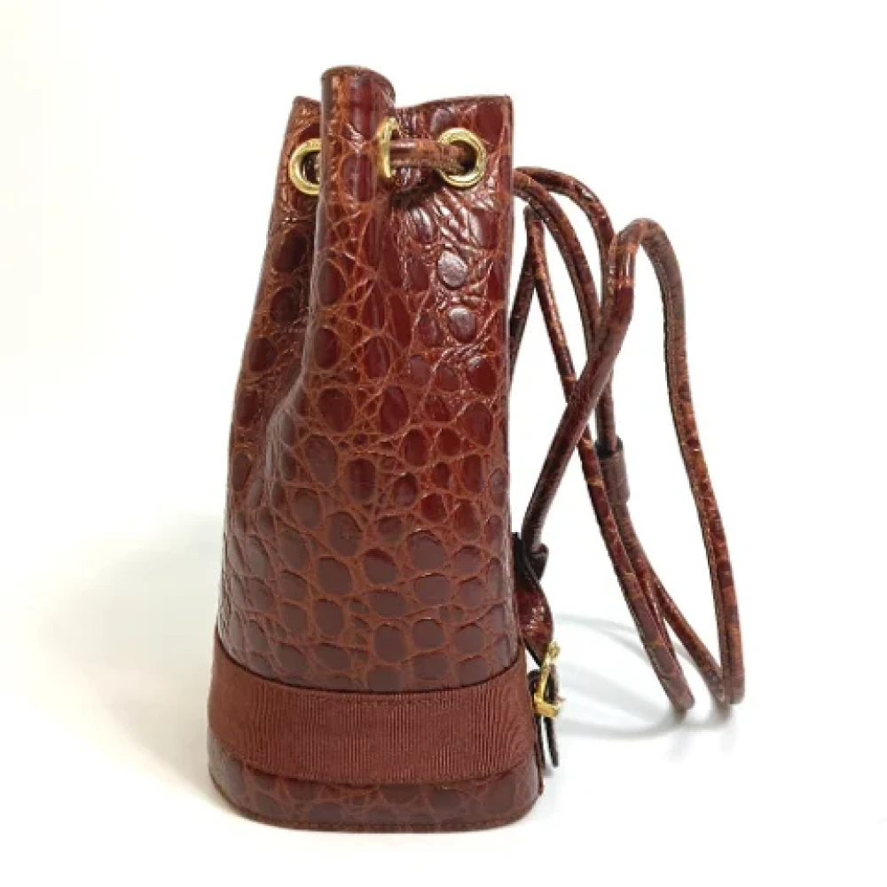 Salvatore Ferragamo Pre-owned Leather shoulder-bags Brown Dames