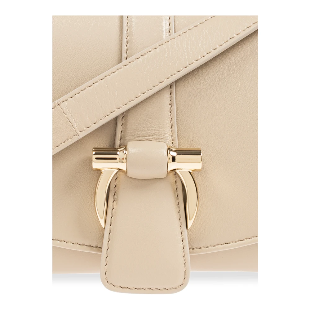 Salvatore Ferragamo Leren schoudertas Beige Dames