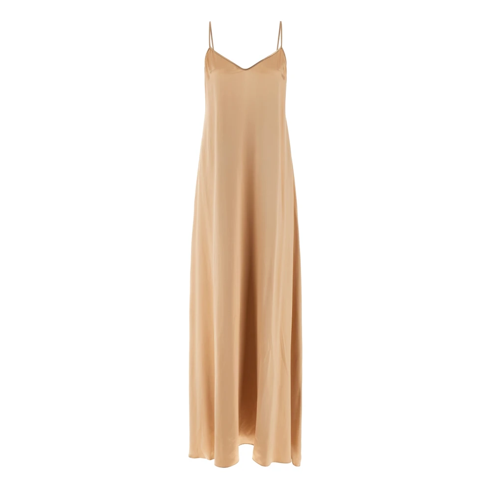 Ferragamo Women's Beige Long Viscose Dress - Maxi Dresses - 2XS - Dresses