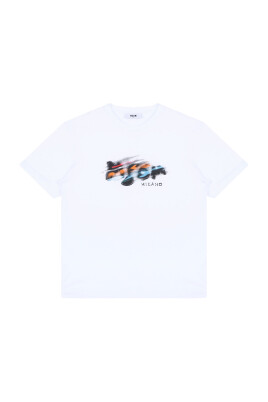 enfants-logo-imprime-t-shirt-blanc