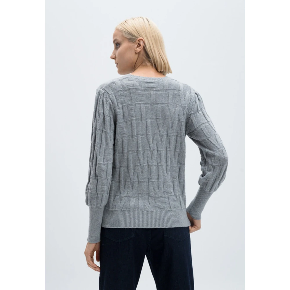 Twinset Grijze Gebreide Trui Comfortabele Katoenmix Gray Dames