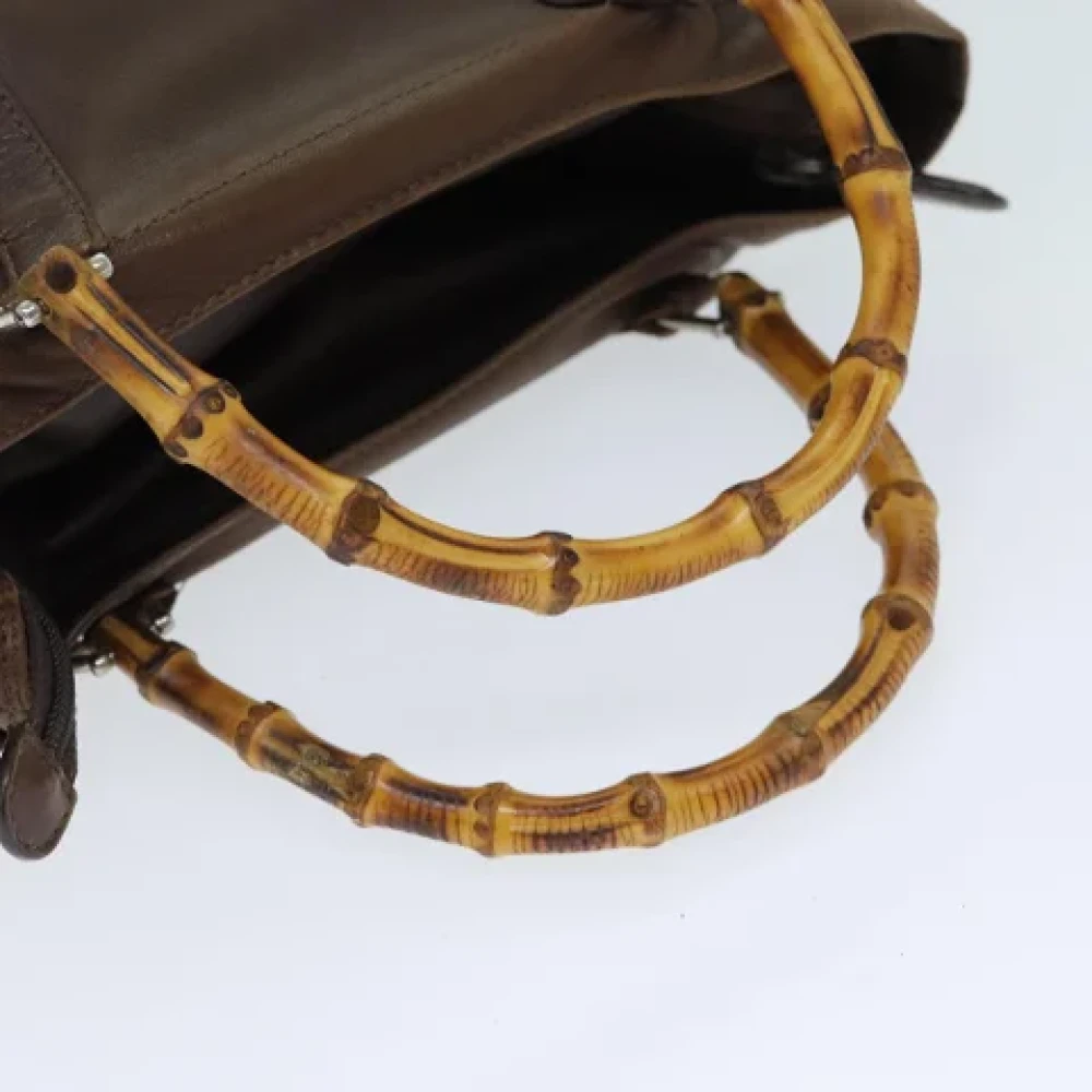 Gucci Vintage Pre-owned Leather handbags Brown Dames